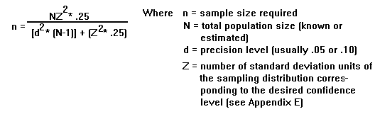 Generalized Sample Size Formula