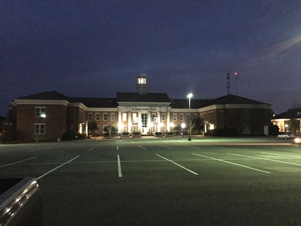 late night Dothan Campus building